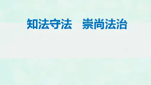 2024年中考道德与法治专题复习课件++知法守法++崇尚法治