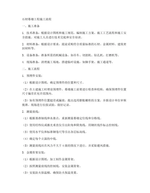 石材幕墙工程施工流程