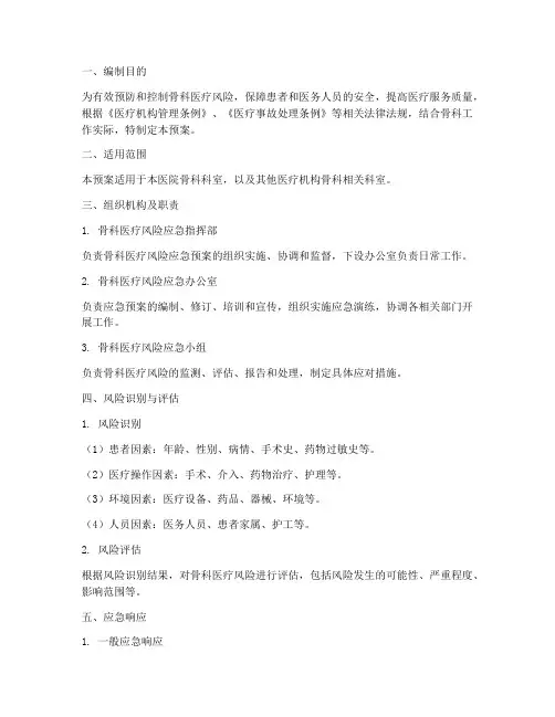 骨科医疗风险应急预案