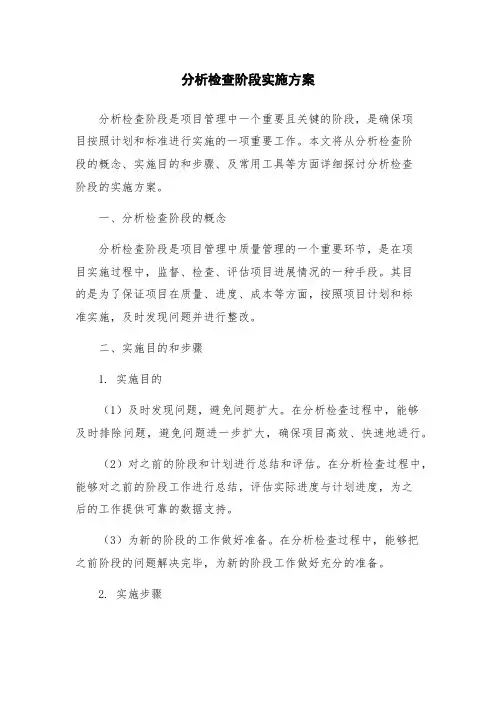 分析检查阶段实施方案