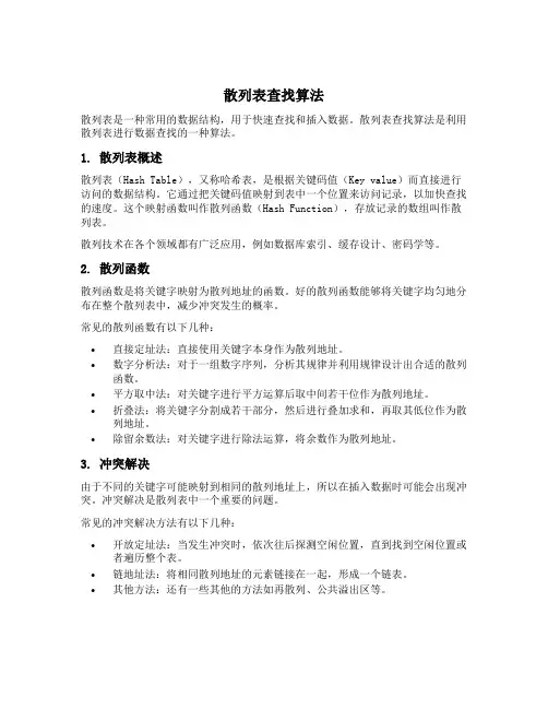 散列表查找算法 python3