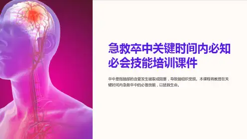 急救卒中关键时间内必知必会技能培训课件