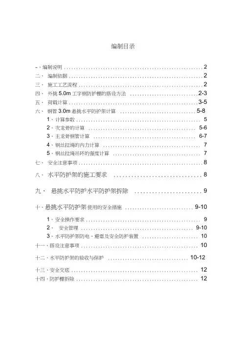 防护棚专项施工方案内容