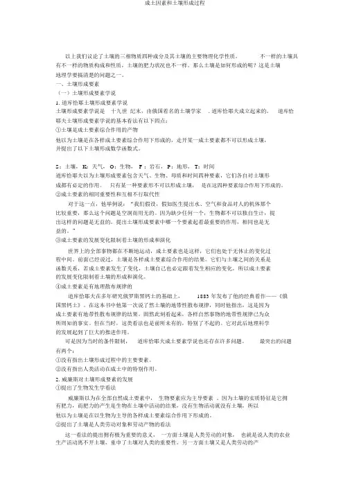 成土因素和土壤形成过程