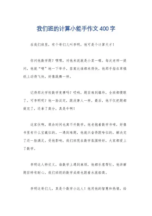 我们班的计算小能手作文400字