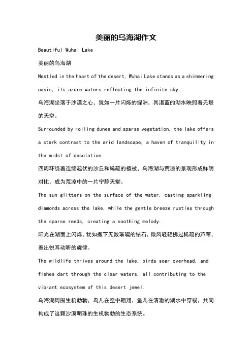美丽的乌海湖作文