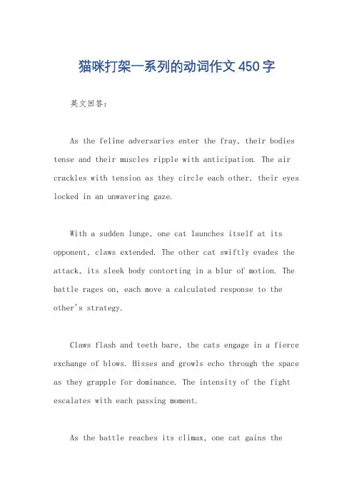 猫咪打架一系列的动词作文450字