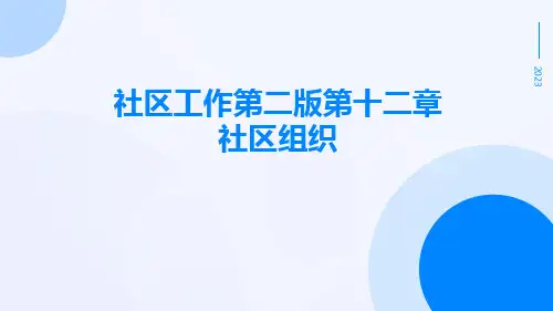 社区工作第二版第十二章社区组织