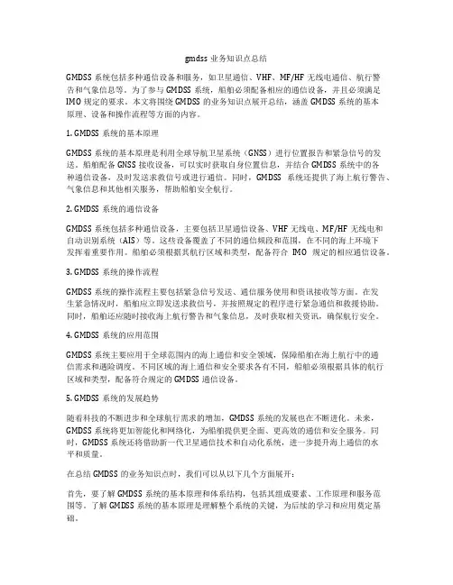 gmdss业务知识点总结