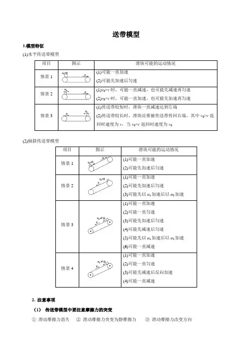 (完整版)高中物理传送带模型(解析版)