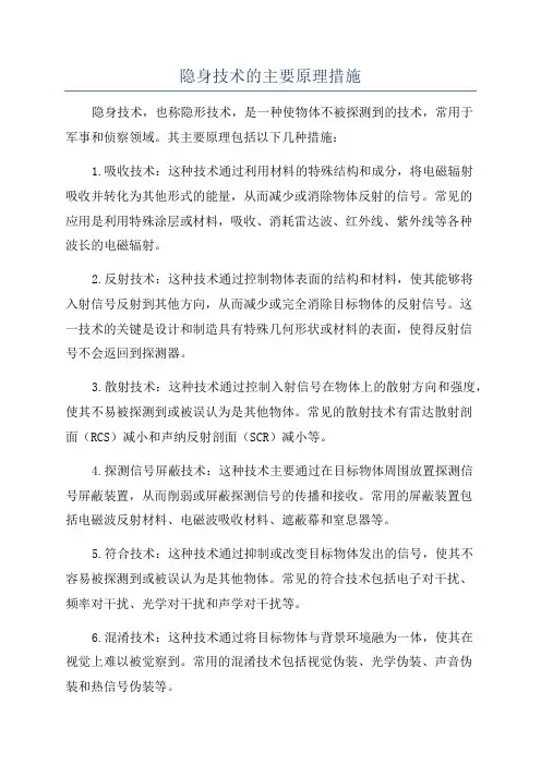 隐身技术的主要原理措施