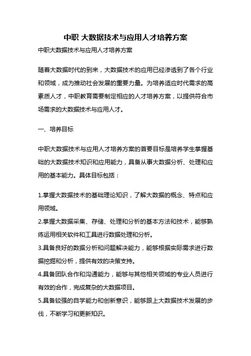 中职 大数据技术与应用人才培养方案