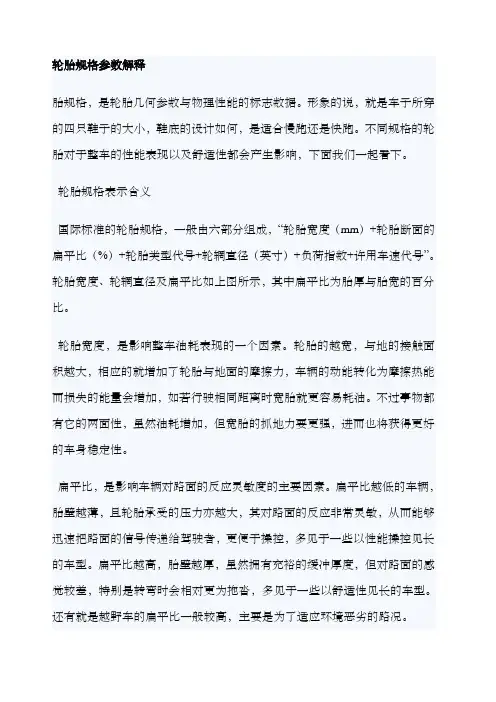 轮胎规格参数解释