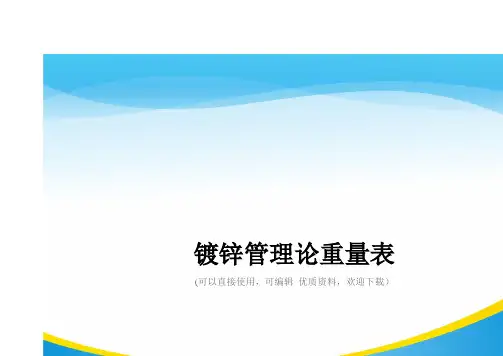 镀锌管理论重量表常用
