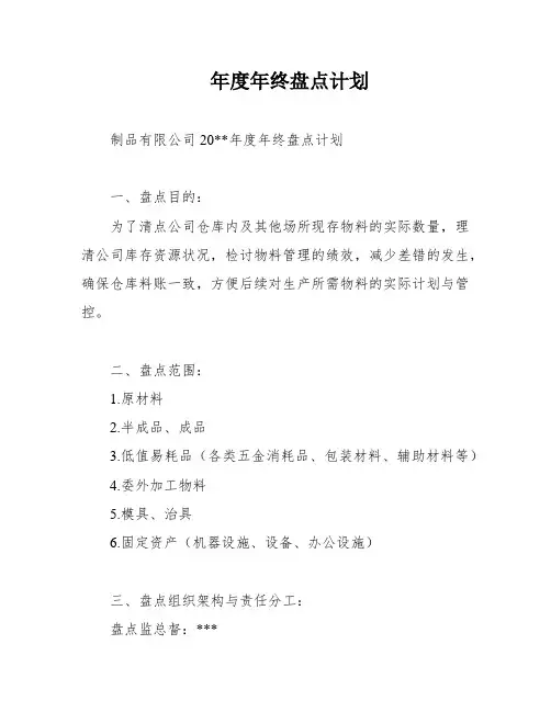 年度年终盘点计划