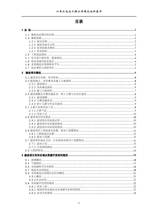 六库水电站水资源论证报告(云南)