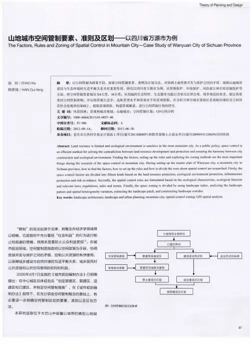 山地城市空间管制要素、准则及区划——以四川省万源市为例