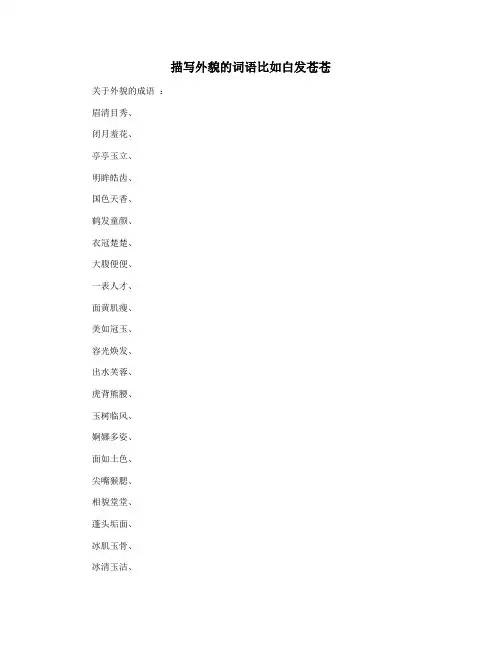 描写外貌的词语比如白发苍苍