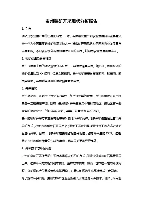 贵州磷矿开采现状分析报告