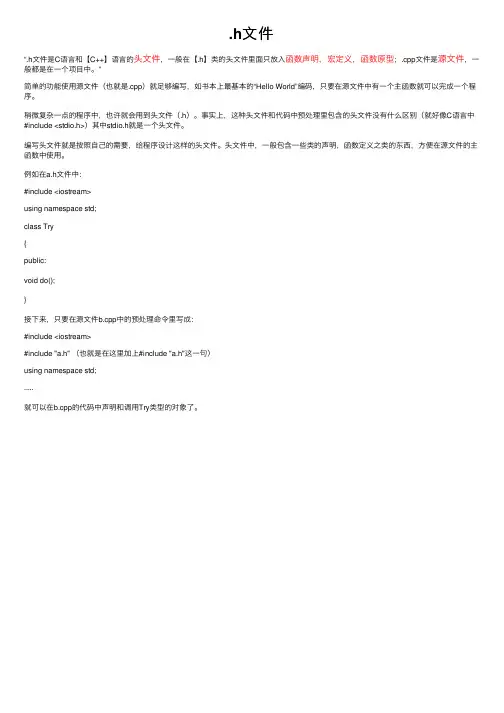 .h文件——精选推荐