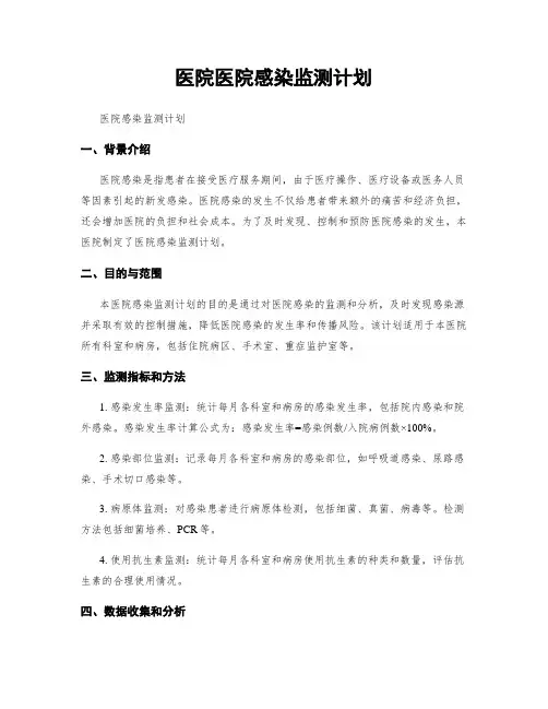 医院医院感染监测计划