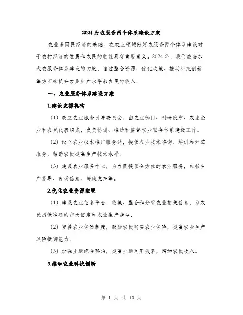 2024为农服务两个体系建设方案(3篇)