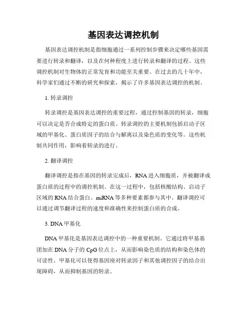 基因表达调控机制