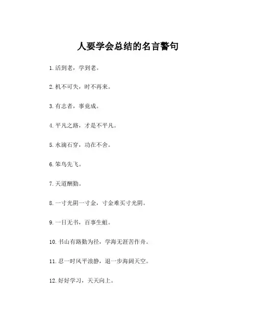 人要学会总结的名言警句