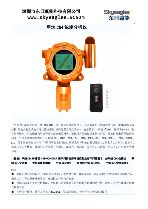 甲烷CH4浓度分析仪