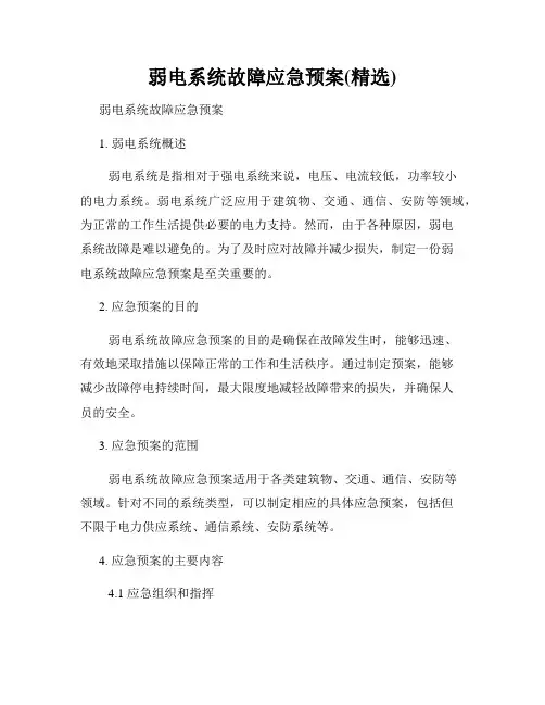 弱电系统故障应急预案(精选)
