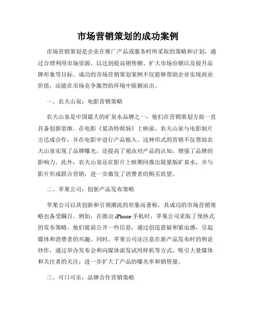 市场营销策划的成功案例