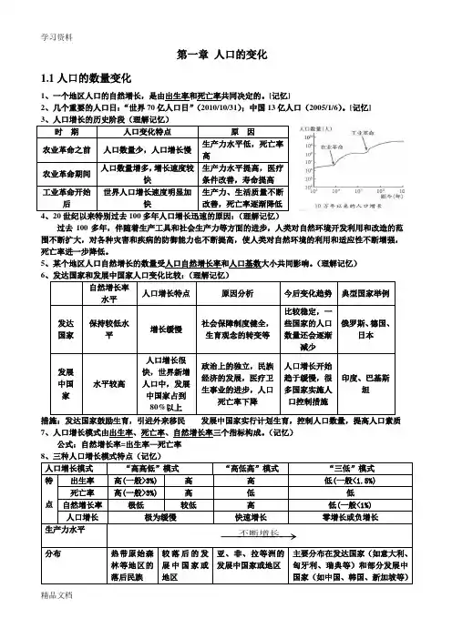 最新新课标人教版高一地理必修二知识点归纳word版本