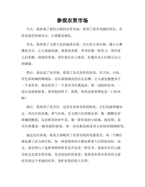小学三年级作文这儿真美范文参观农贸市场