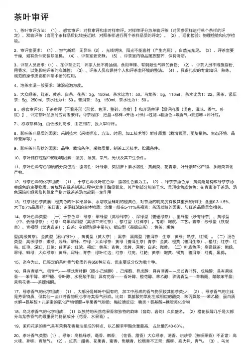 茶叶审评——精选推荐