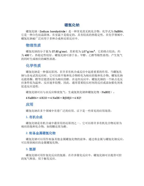硼氢化钠_精品文档