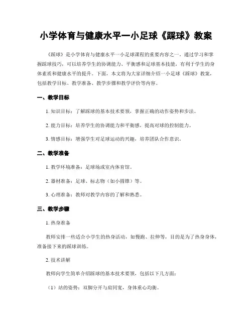 小学体育与健康水平一小足球《踩球》教案