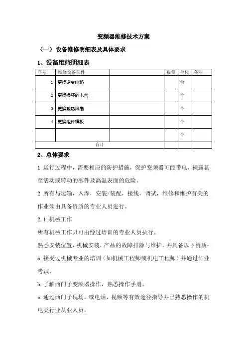 变频器维修方案111