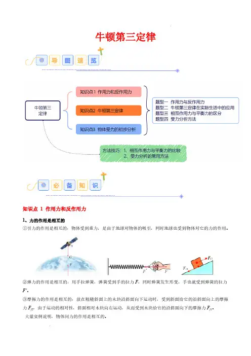 牛顿第三定律(4大题型)(解析版)—2024-2025学年高一物理同步题型分类(人教版必修第一册)