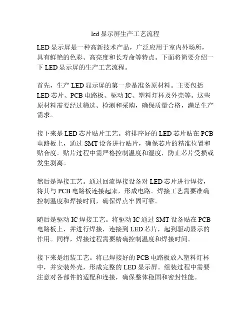 led显示屏生产工艺流程