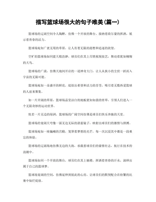 描写篮球场很大的句子唯美(精选2篇)
