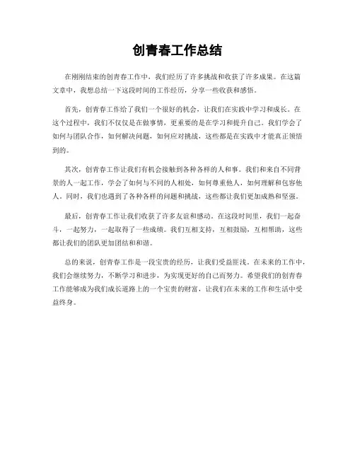 创青春工作总结
