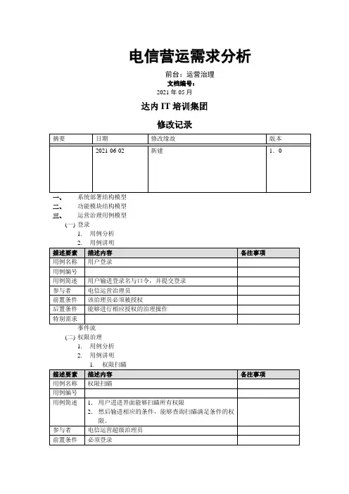 电信营运需求分析-运营管理