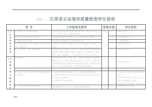 公证质量检查评分说明