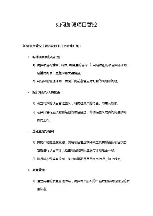 如何加强项目管控