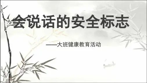 会说话的安全标志--大班健康教育活动 PPT