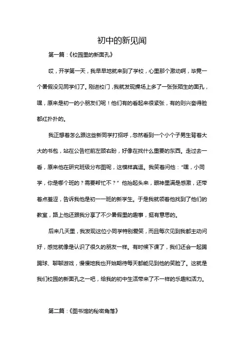 初中的新见闻