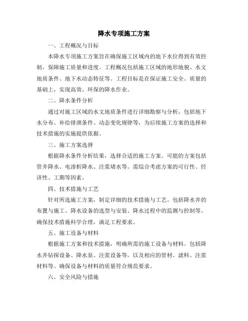降水专项施工方案