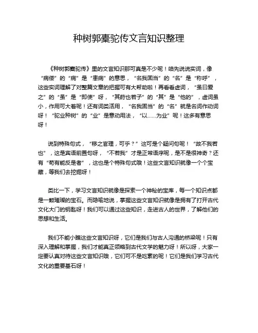 种树郭橐驼传文言知识整理