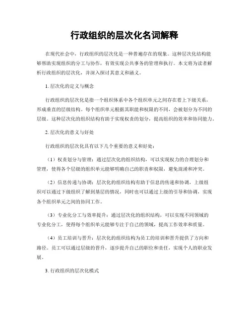行政组织的层次化名词解释