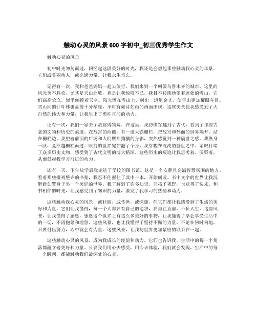 触动心灵的风景600字初中_初三优秀学生作文